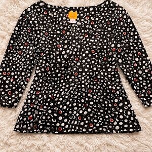 Ruby Rd. Black White & Red Polka Dot Top

Size Petite Large (PL)